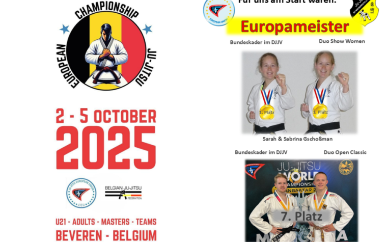 Plakat zur Ju-Jitsu-Europameisterschaft 2025 in Beveren