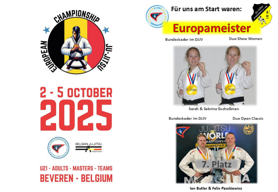 Plakat zur Ju-Jitsu-Europameisterschaft 2025 in Beveren